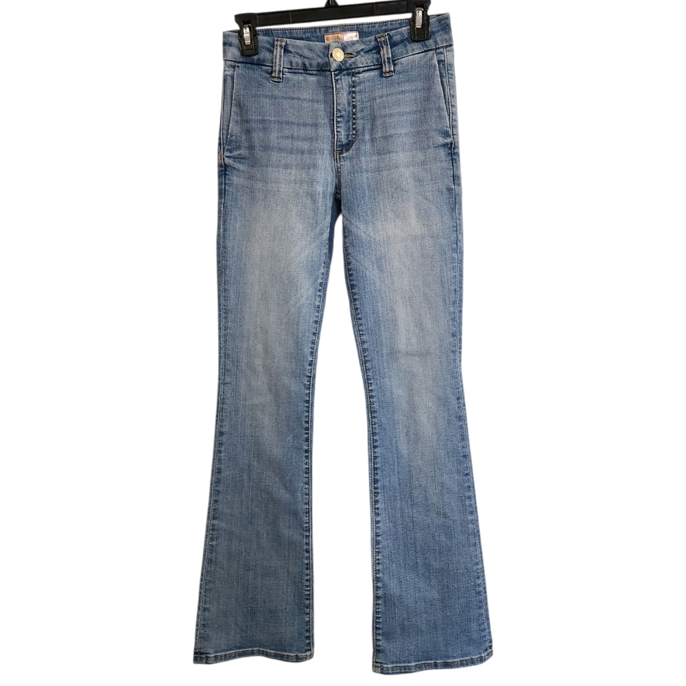 Kut From The Kloth Natalie Jeans Womens Sz 00 Flare Mid Rise Stretch Light Wash